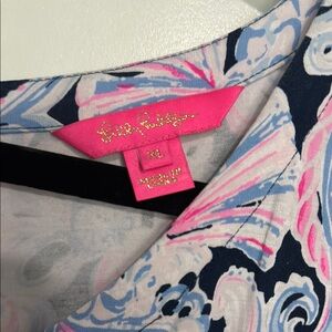 Lilly Pulitzer Navy and Pink Paisley Dress